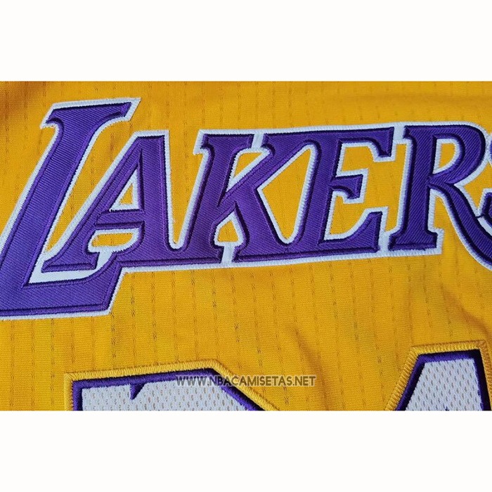 Camiseta Los Angeles Lakers Kobe Bryant NO 24 Amarillo